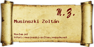 Musinszki Zoltán névjegykártya